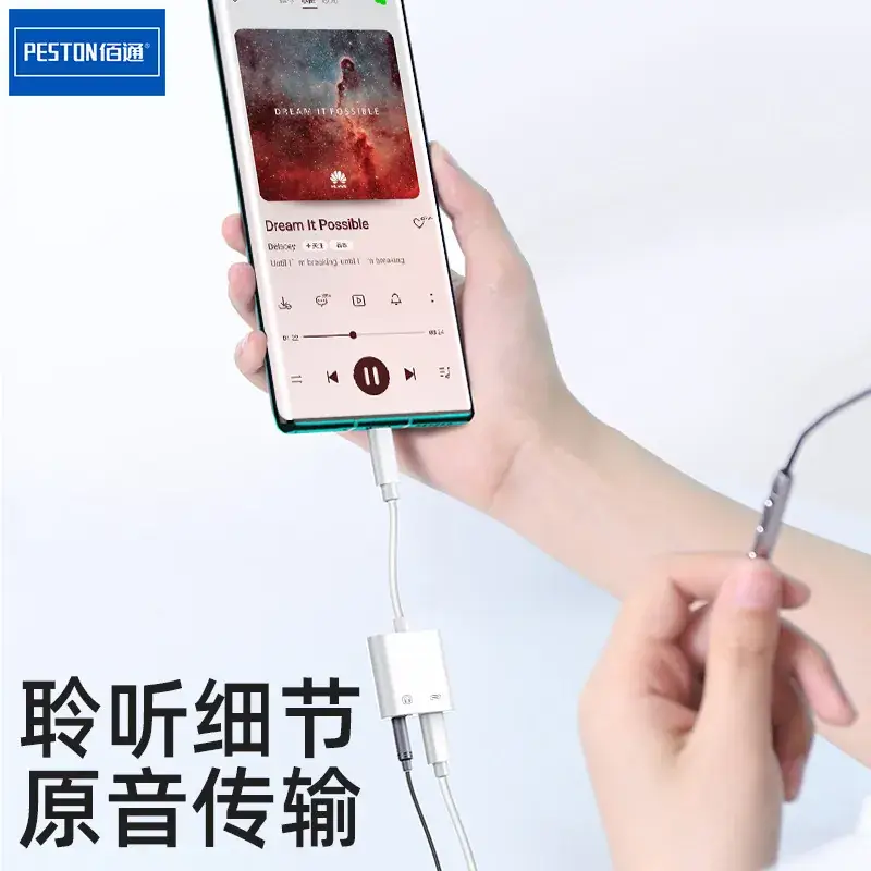 Two-in-One USB Type-C Adapter with 3.5mm Headset & Charging Cable - Image 7