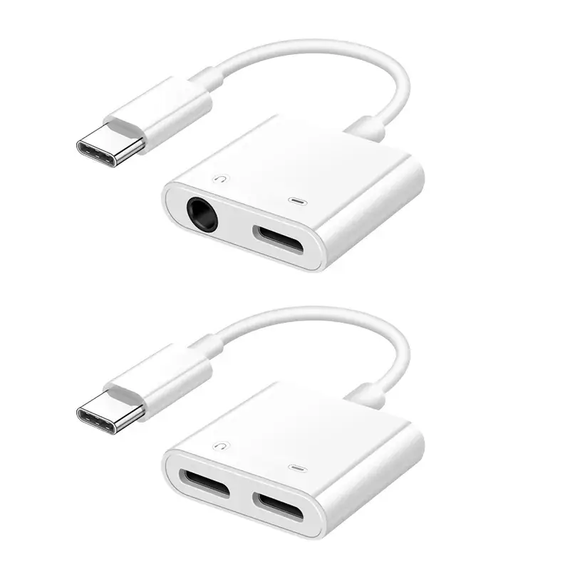 Two-in-One USB Type-C Adapter with 3.5mm Headset & Charging Cable - Image 9