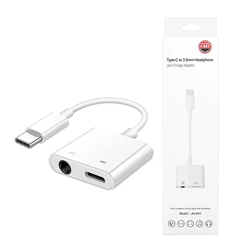 Two-in-One USB Type-C Adapter with 3.5mm Headset & Charging Cable - Image 4