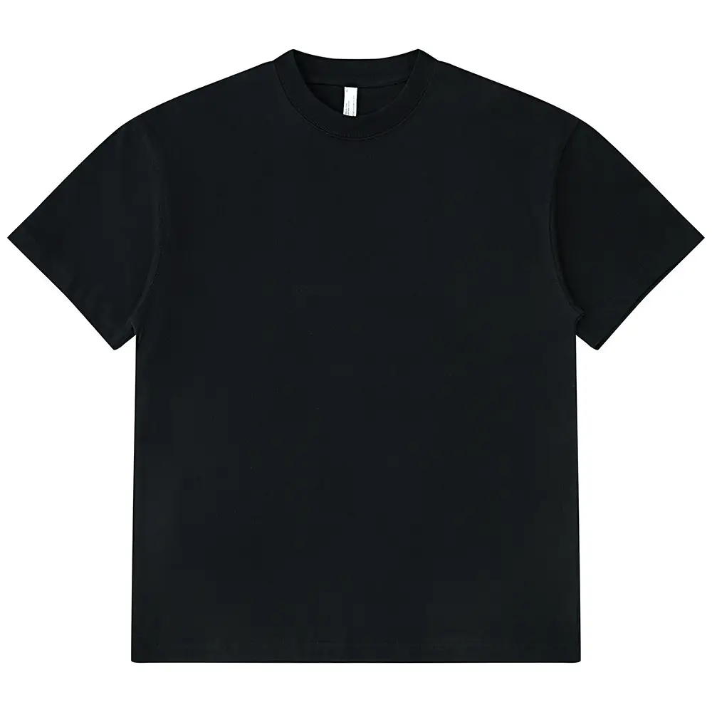 Men Black Cotton T-Shirt Oversized Stiff Fit - Image 2