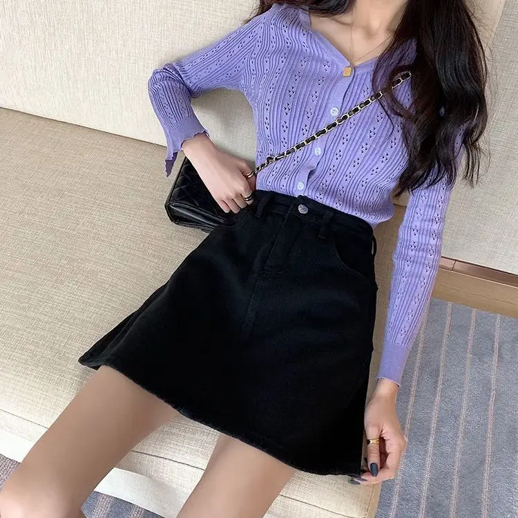 Small High Waist Denim Skirt Female 2021 Summer - Image 6