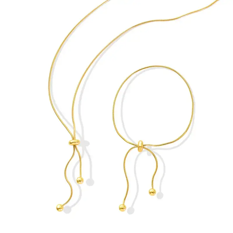 Women's Snake Bone Chain Necklace with Gold Plated Band - Image 11