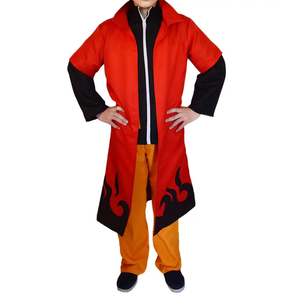 Ninja Anime Cosplay Suit Orange Black Adult
