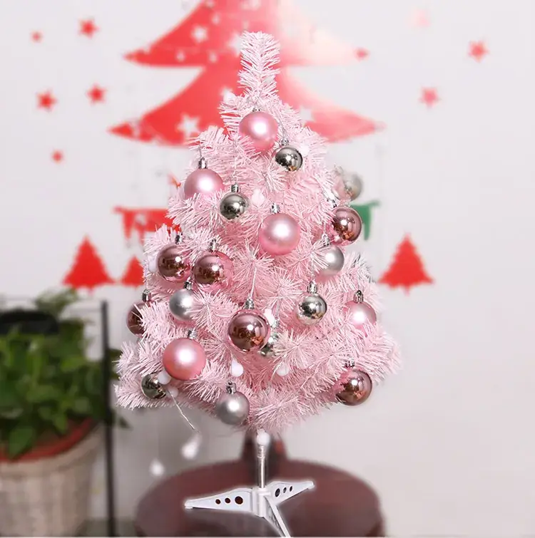 Pink Mini Christmas Tree 60cm with Ball Set
