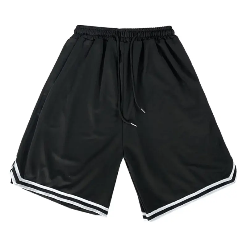 Men's Black Wide Leg Shorts Casual Basketball Pants Summer