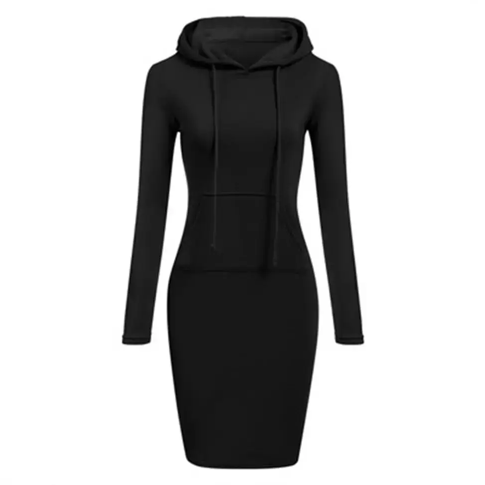 Red Hooded Long Sleeve Sweatshirt for Women