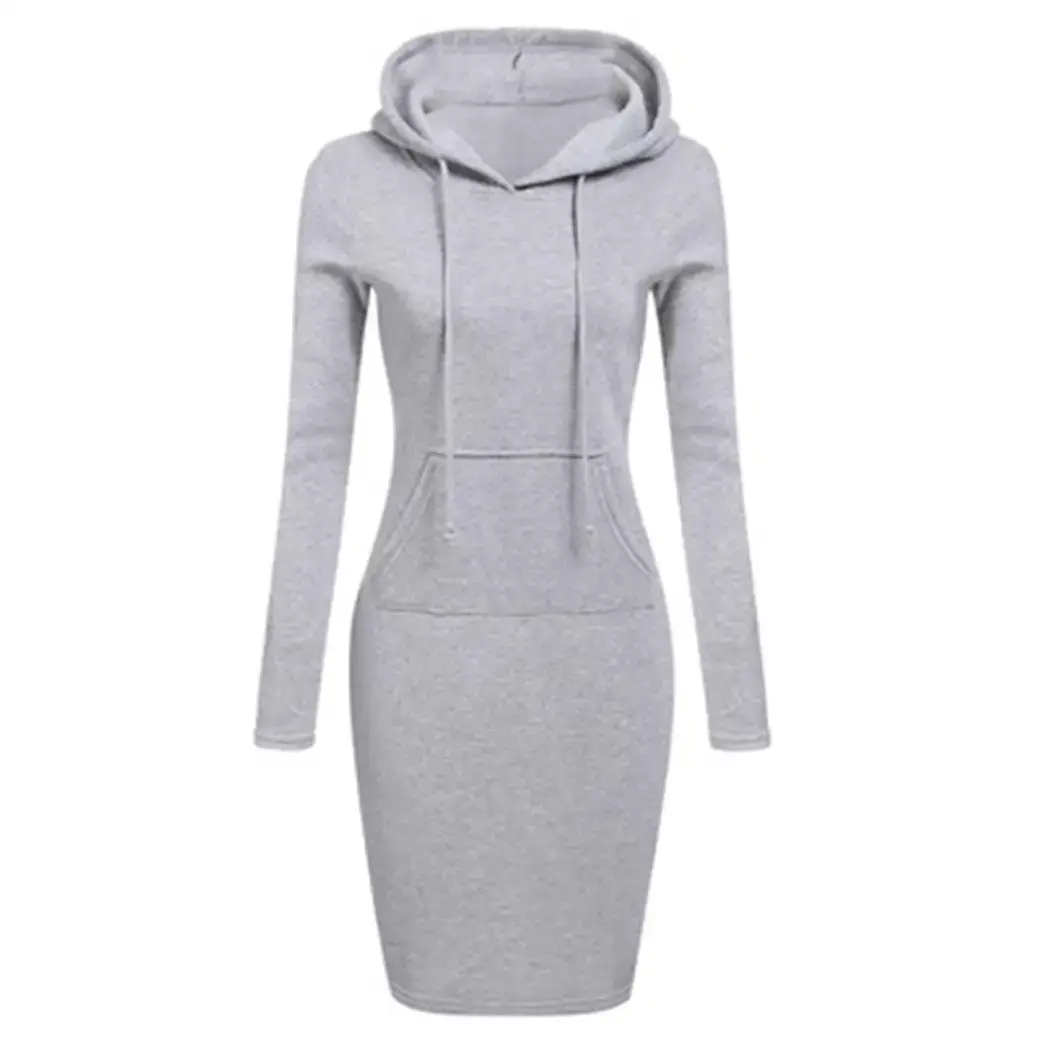 Red Hooded Long Sleeve Sweatshirt for Women