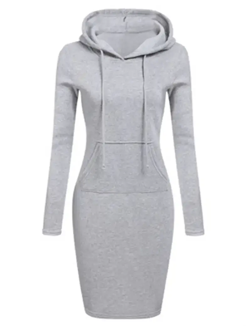 Red Hooded Long Sleeve Sweatshirt for Women