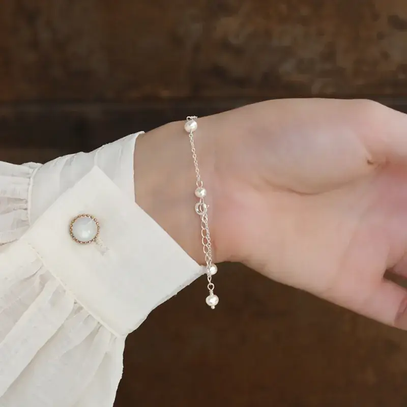 Freshwater Pearl Gypsophila Silver Bracelet SL452