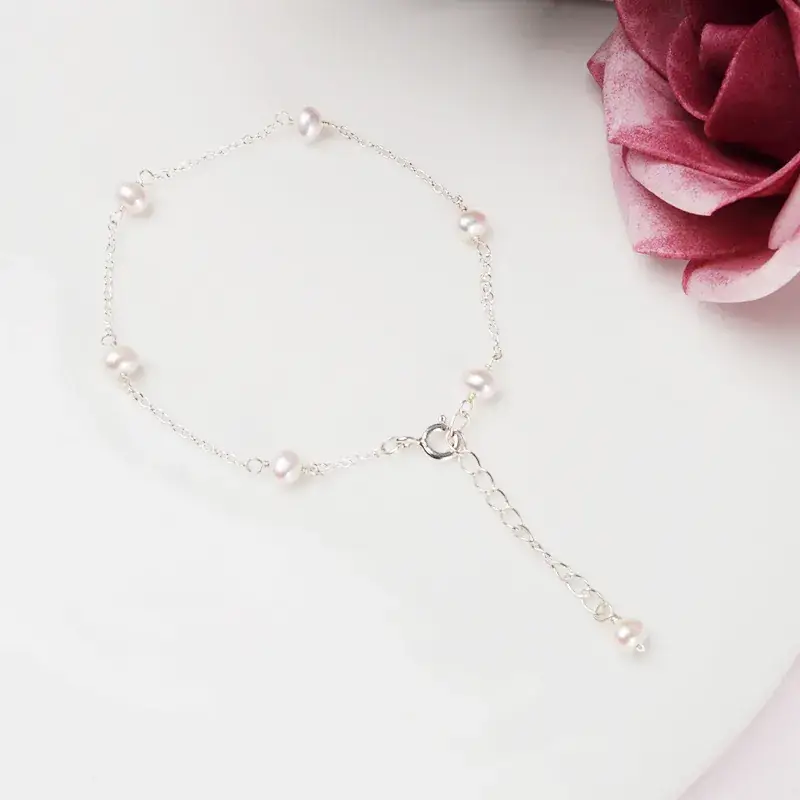 Freshwater Pearl Gypsophila Silver Bracelet SL452