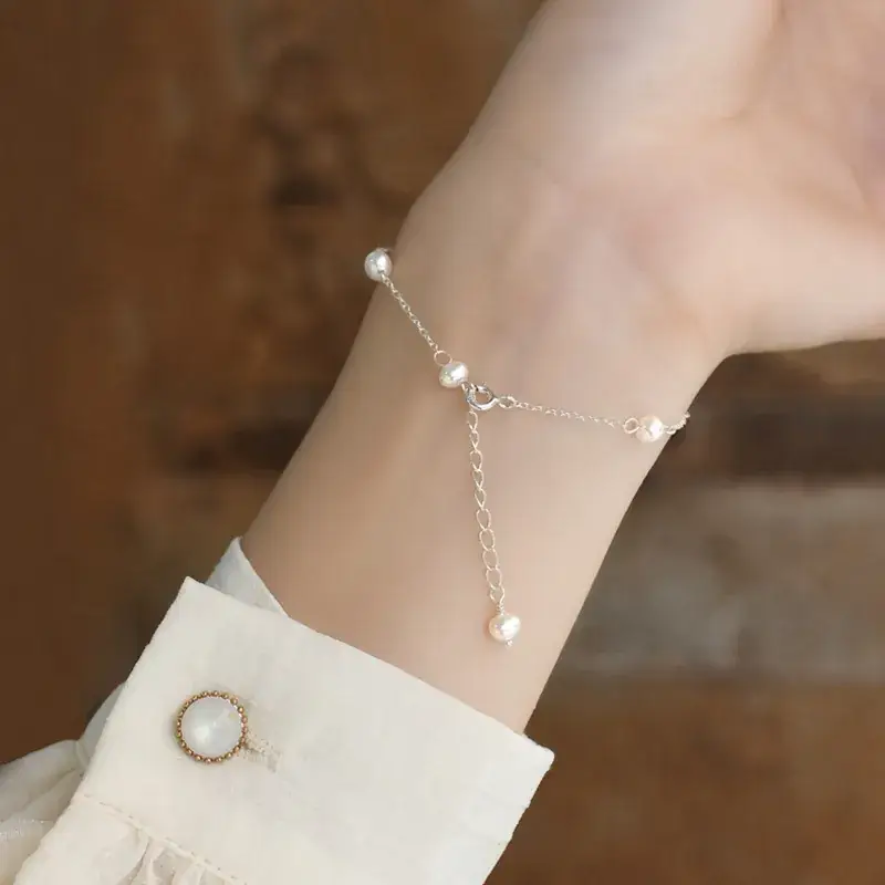 Freshwater Pearl Gypsophila Silver Bracelet SL452