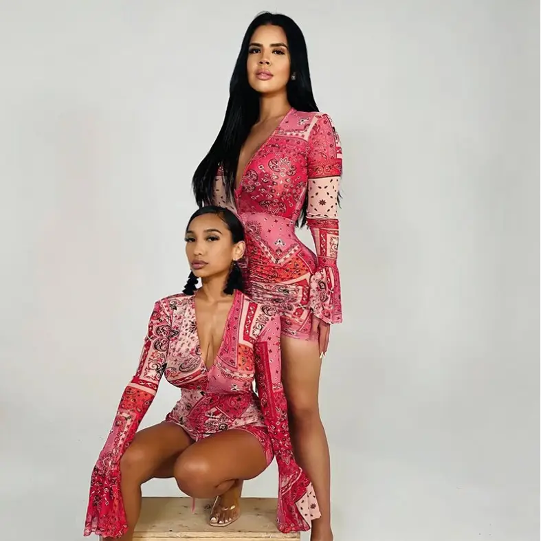 2026 Women's Purple Printed Flared Dress - Image 9