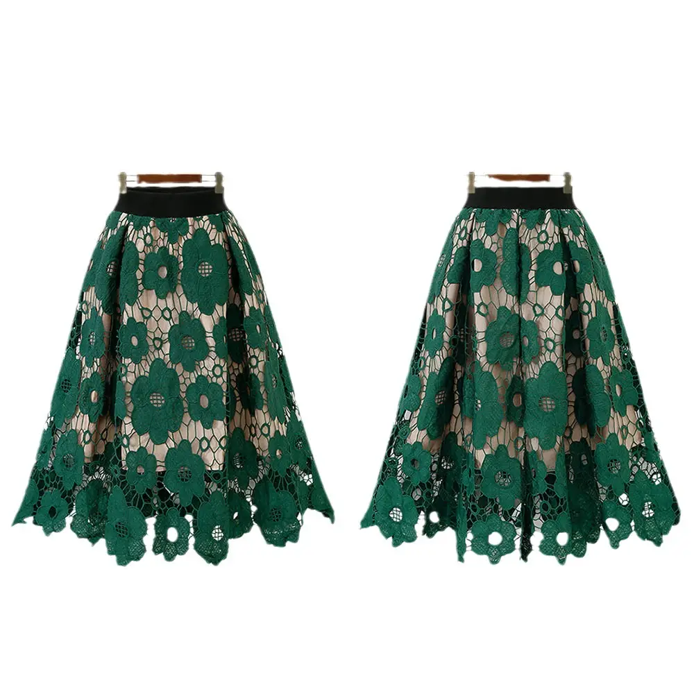 Lace Flower Skirt Plus Size European Style Medium Length - Image 8
