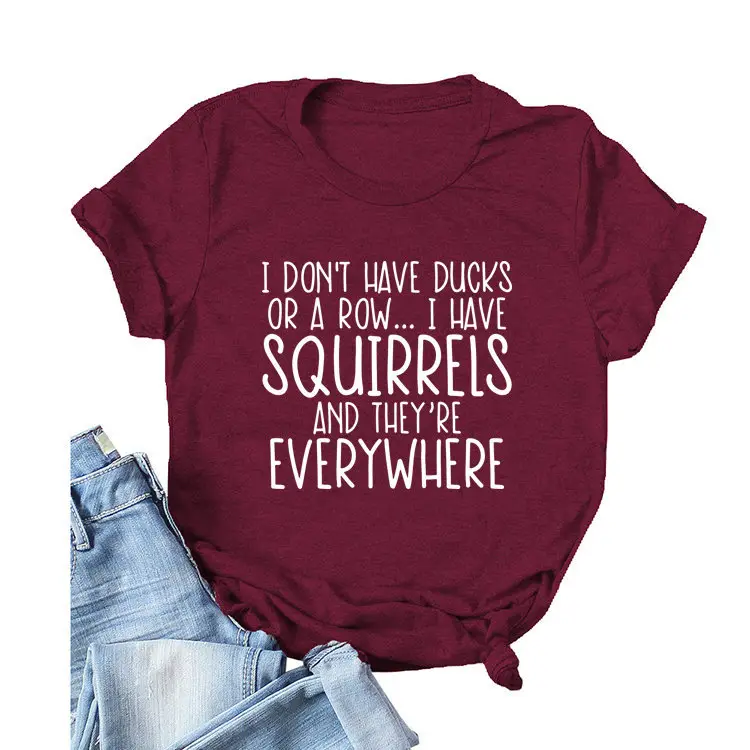 Women Casual T-Shirt Squirrels Everywhere Print Large - Image 24