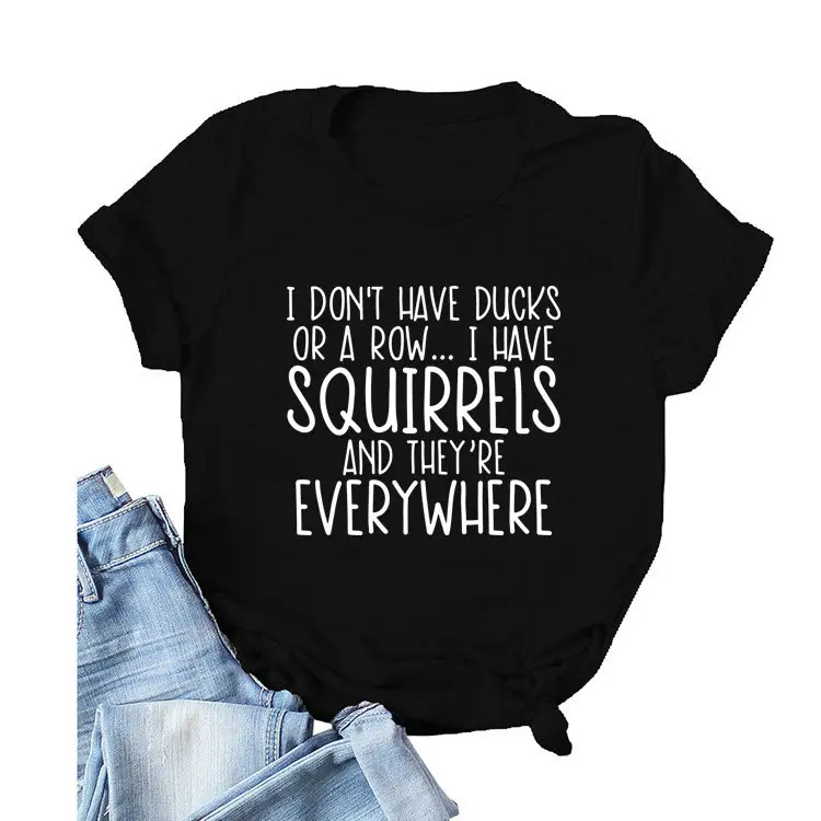 Women Casual T-Shirt Squirrels Everywhere Print Large - Image 25