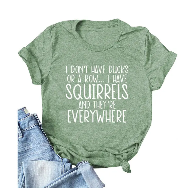 Women Casual T-Shirt Squirrels Everywhere Print Large - Image 26