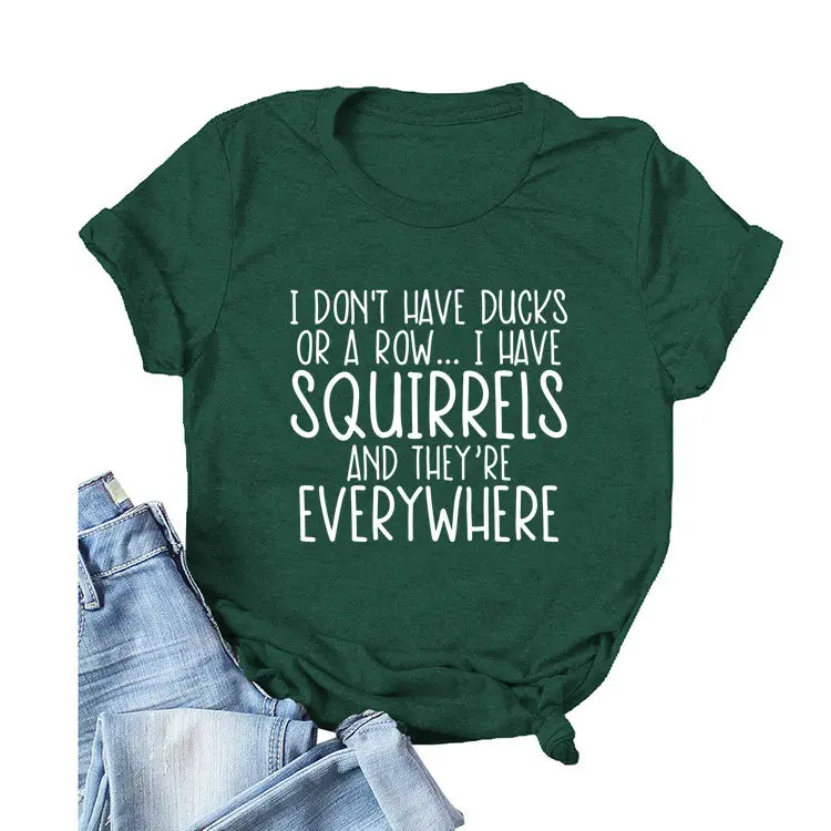Women Casual T-Shirt Squirrels Everywhere Print Large - Image 27