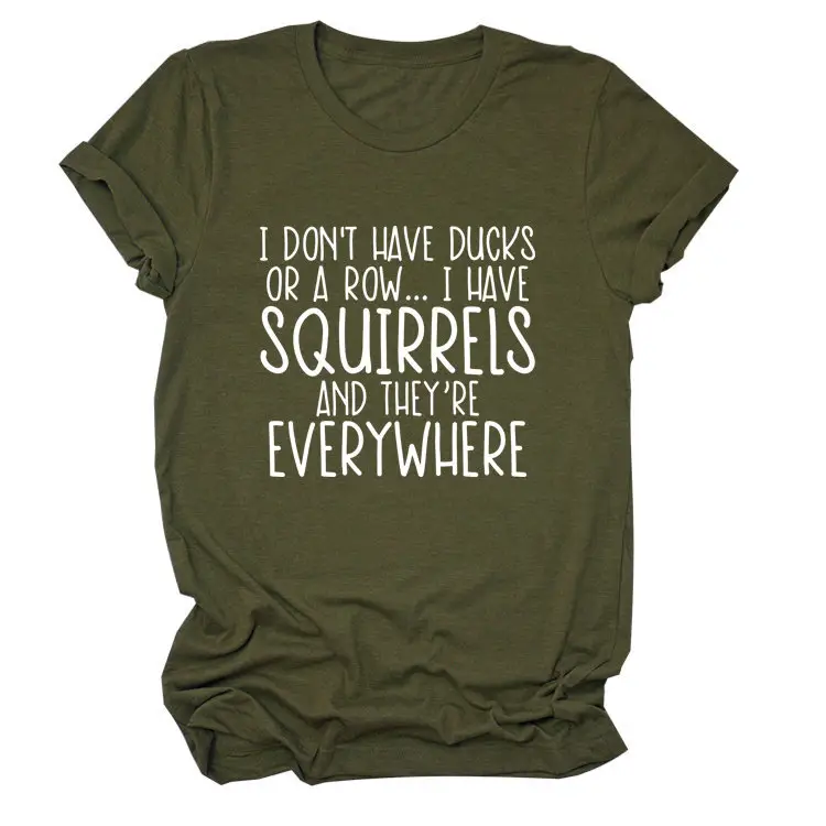 Women Casual T-Shirt Squirrels Everywhere Print Large - Image 10
