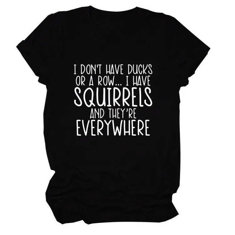 Women Casual T-Shirt Squirrels Everywhere Print Large - Image 11