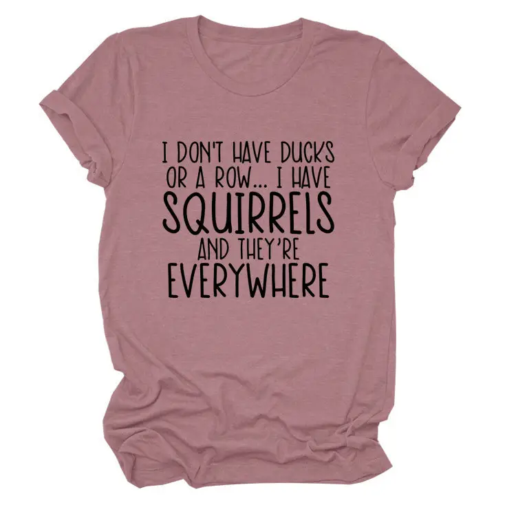 Women Casual T-Shirt Squirrels Everywhere Print Large - Image 17