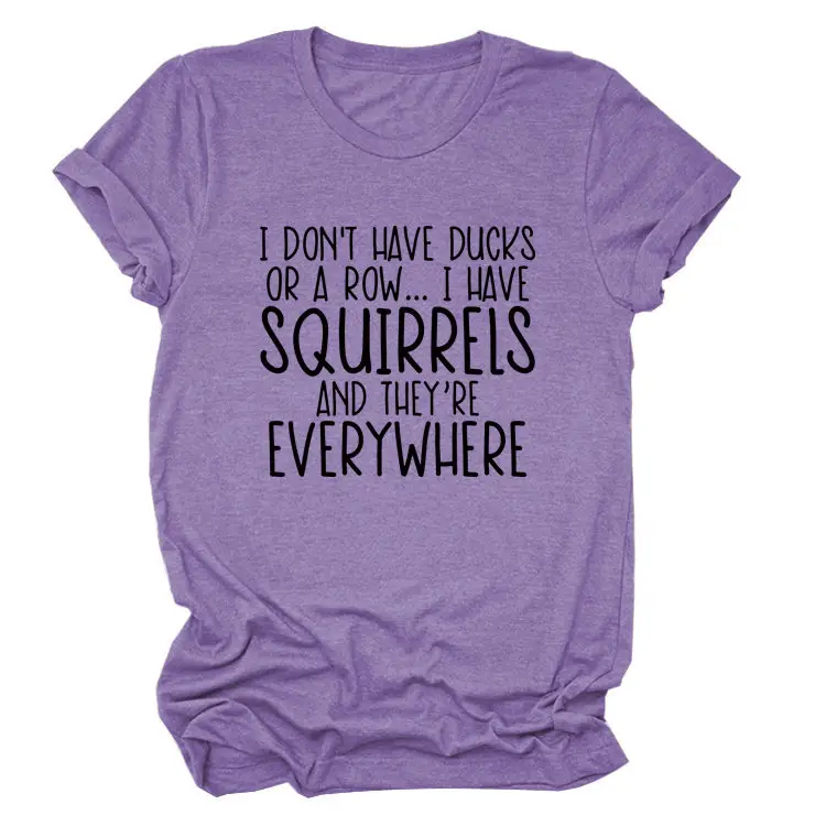 Women Casual T-Shirt Squirrels Everywhere Print Large - Image 18