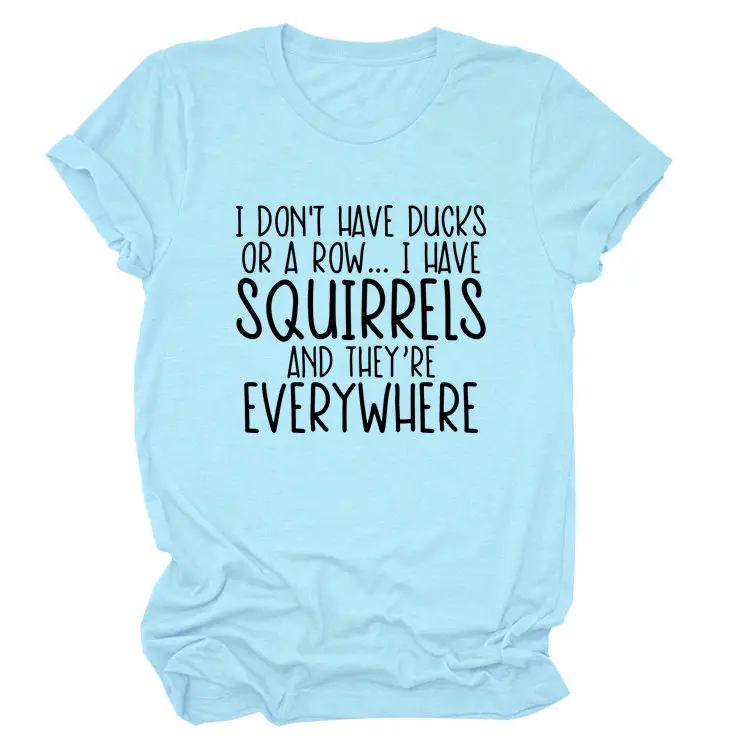 Women Casual T-Shirt Squirrels Everywhere Print Large - Image 19