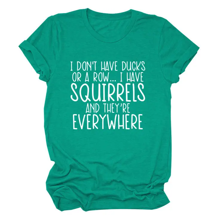 Women Casual T-Shirt Squirrels Everywhere Print Large - Image 21