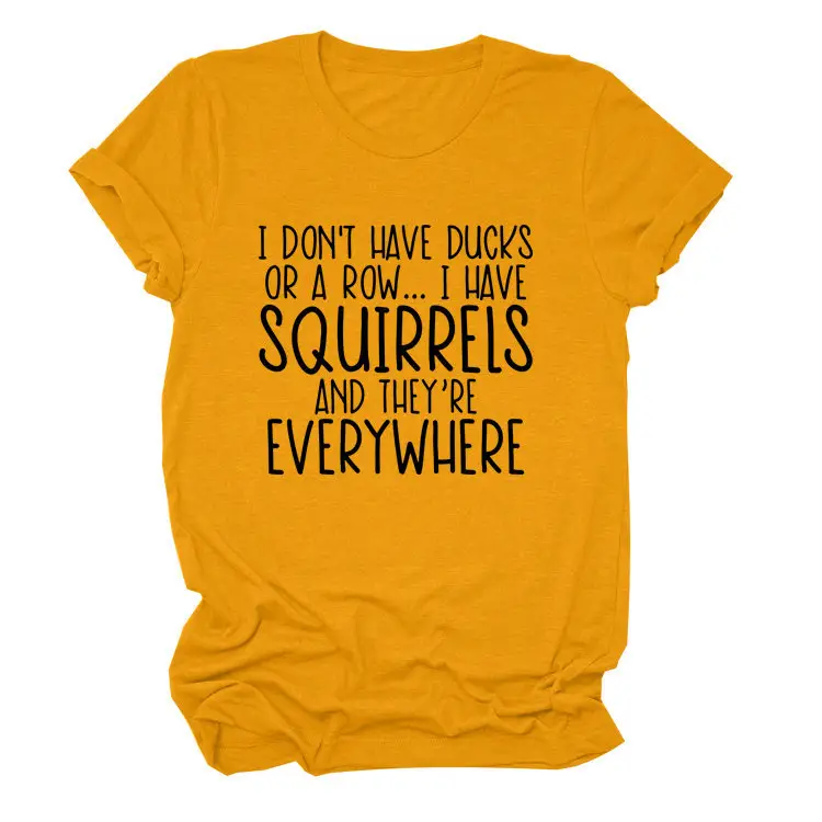 Women Casual T-Shirt Squirrels Everywhere Print Large - Image 3