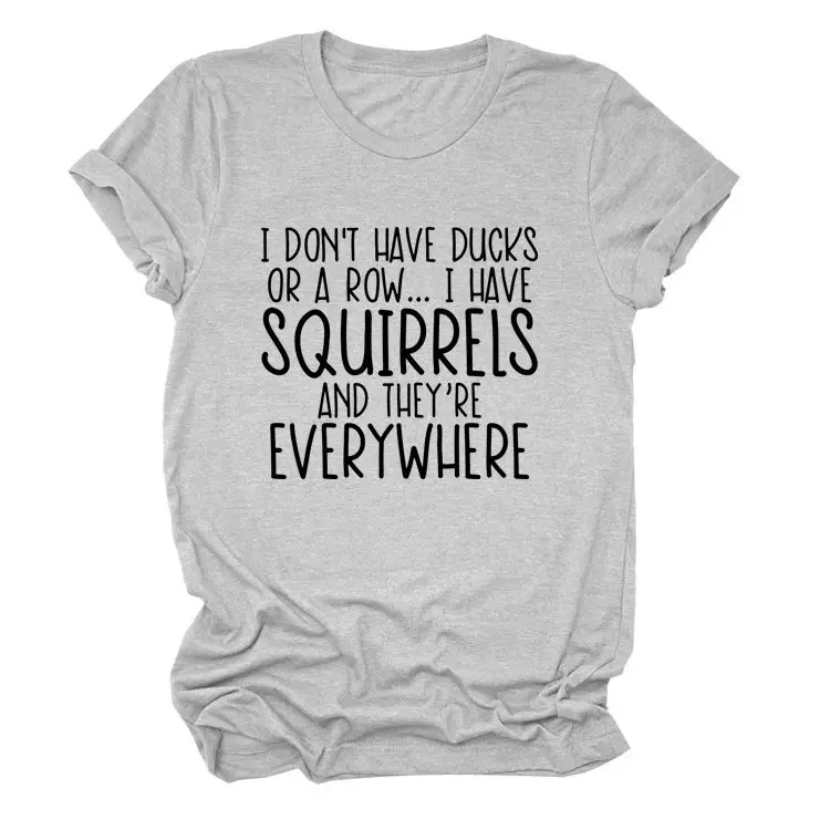 Women Casual T-Shirt Squirrels Everywhere Print Large - Image 4