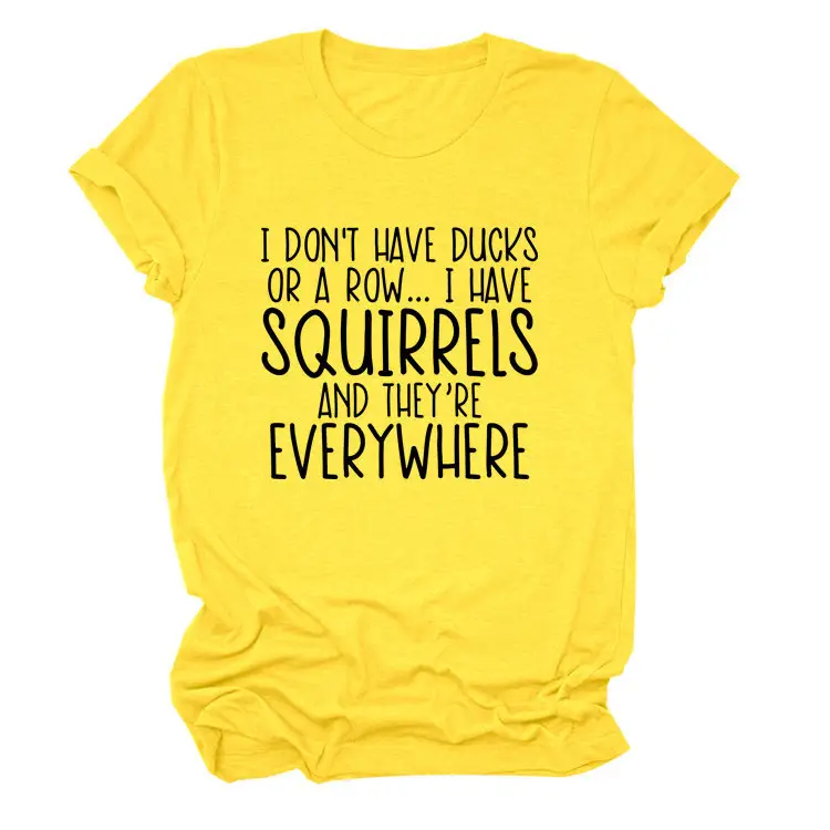 Women Casual T-Shirt Squirrels Everywhere Print Large - Image 5
