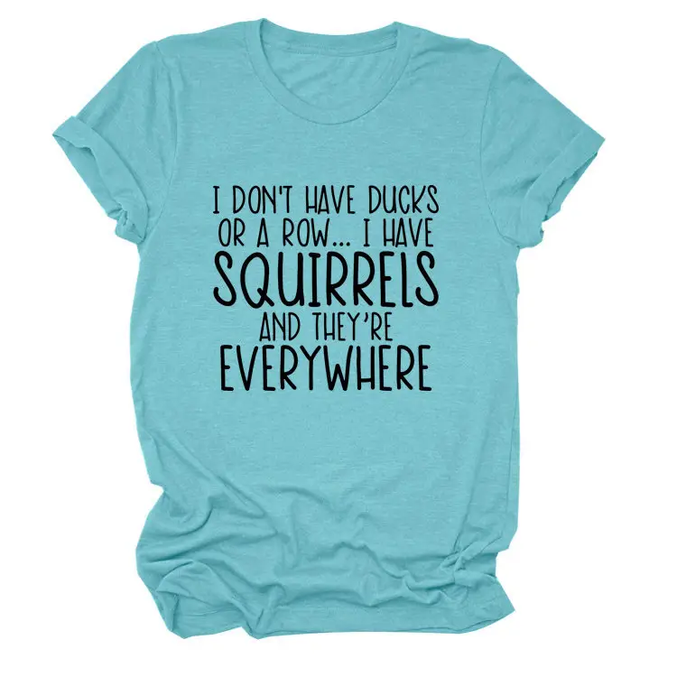 Women Casual T-Shirt Squirrels Everywhere Print Large - Image 7