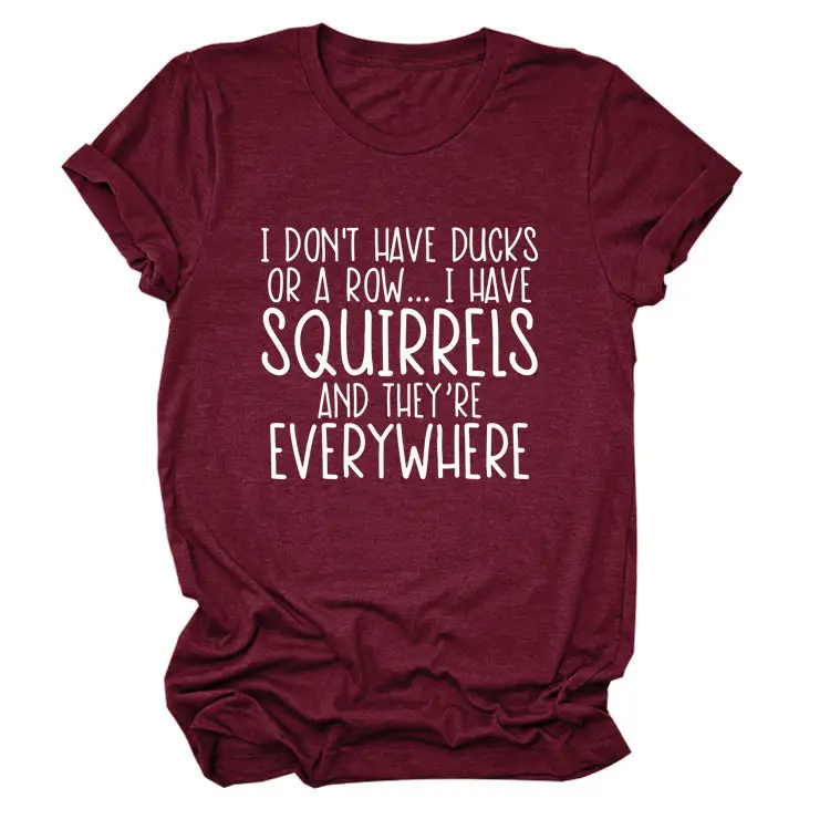 Women Casual T-Shirt Squirrels Everywhere Print Large - Image 9