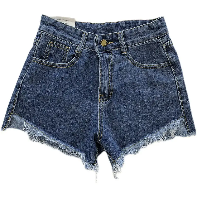 Women Denim Shorts White Frayed Tassel A-Line 2025 - Image 8