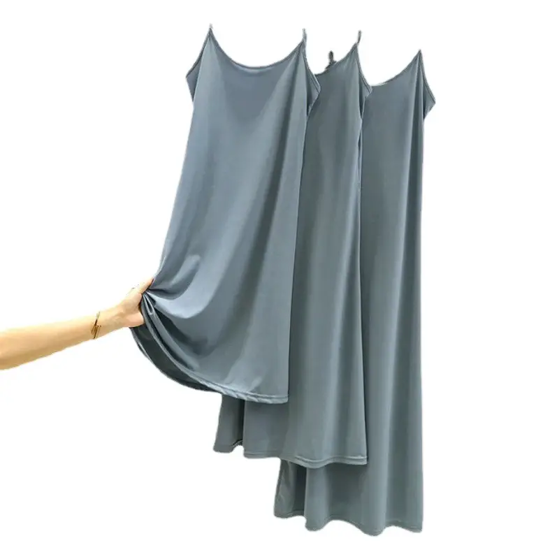 White Ice Silk Mid-Length Skirt Slimming