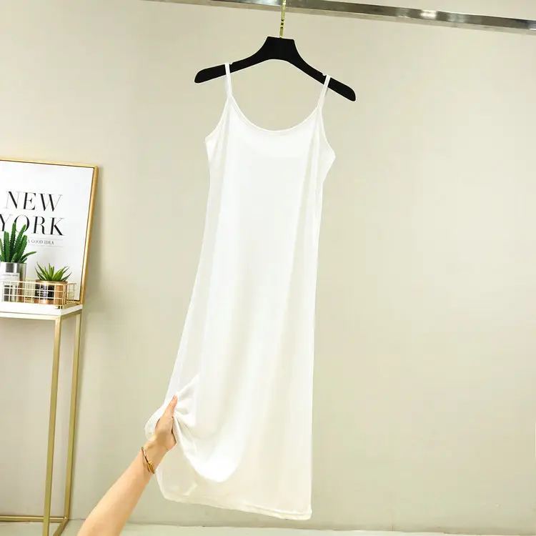 White Ice Silk Mid-Length Skirt Slimming - Image 11