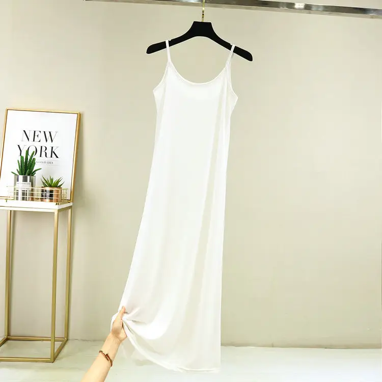 White Ice Silk Mid-Length Skirt Slimming - Image 19