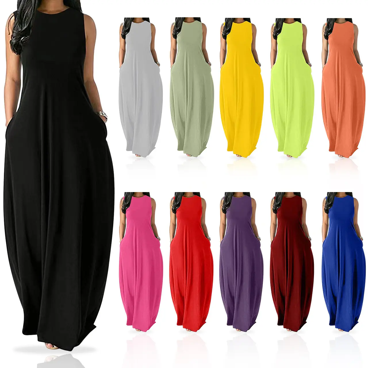 Purple Long Sleeve V-Neck Vest Dress for Women - Image 12
