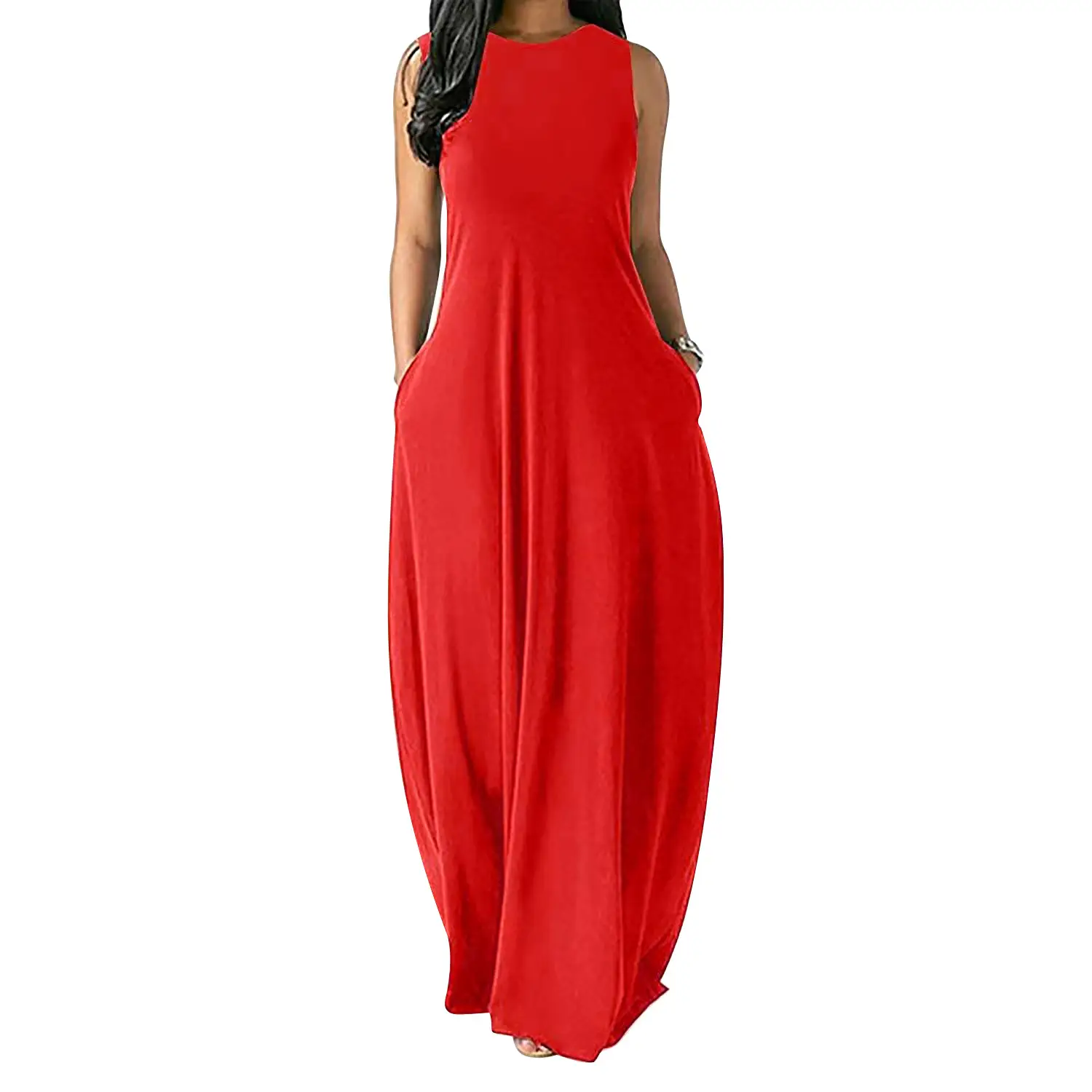 Purple Long Sleeve V-Neck Vest Dress for Women - Image 2