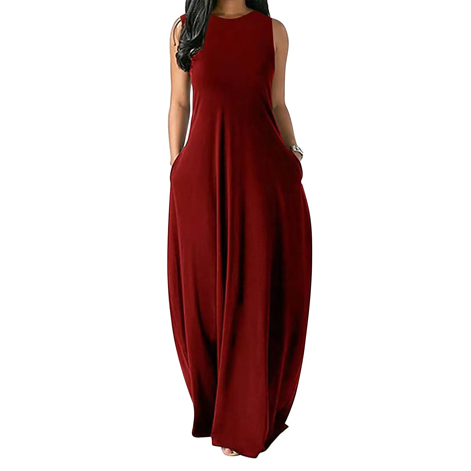 Purple Long Sleeve V-Neck Vest Dress for Women - Image 7