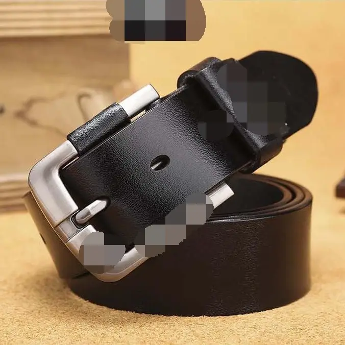 Men's Brown Leather Belt with Silver Buckle