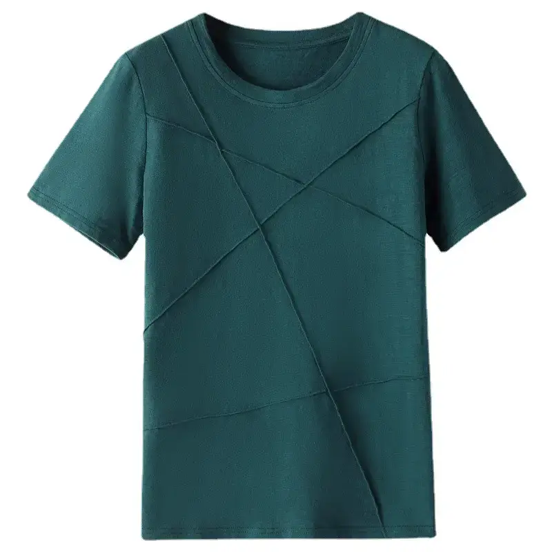 Women Loose Fit Pink Cotton T-Shirt 2025 Summer - Image 9
