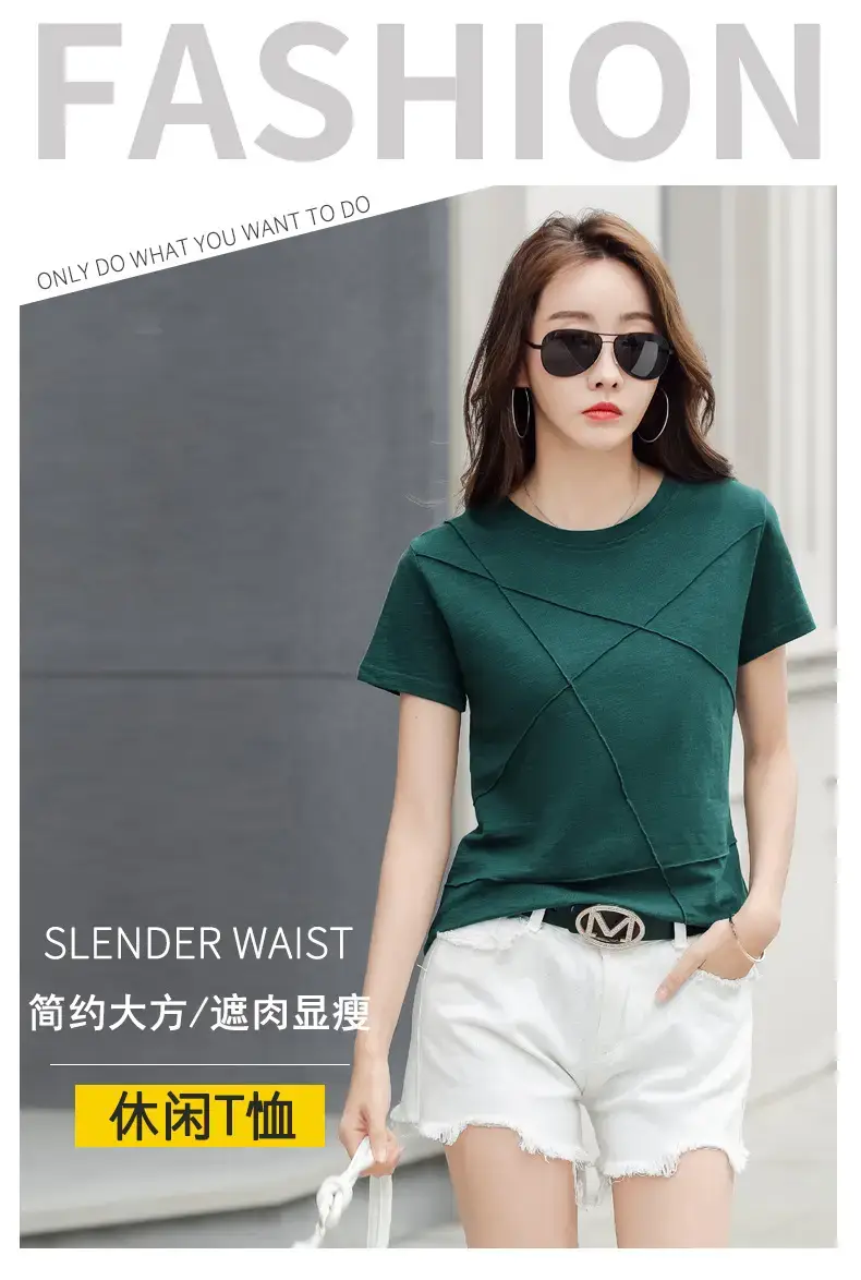Women Loose Fit Pink Cotton T-Shirt 2025 Summer — feature 1