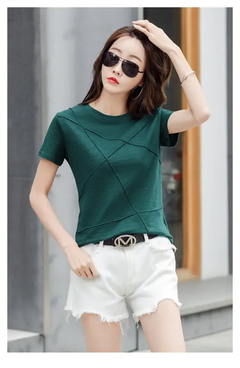 Women Loose Fit Pink Cotton T-Shirt 2025 Summer — feature 11