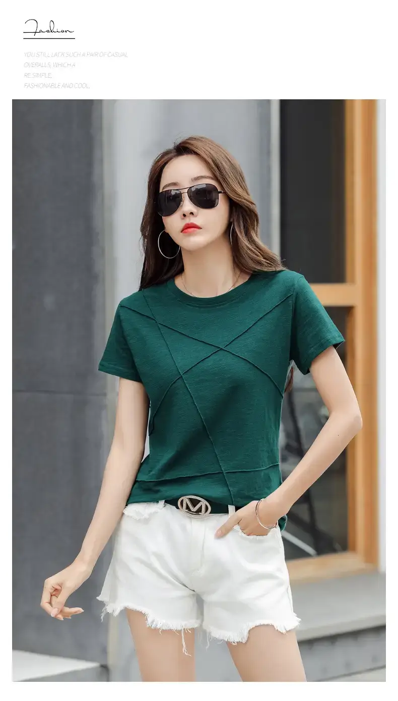 Women Loose Fit Pink Cotton T-Shirt 2025 Summer — feature 12