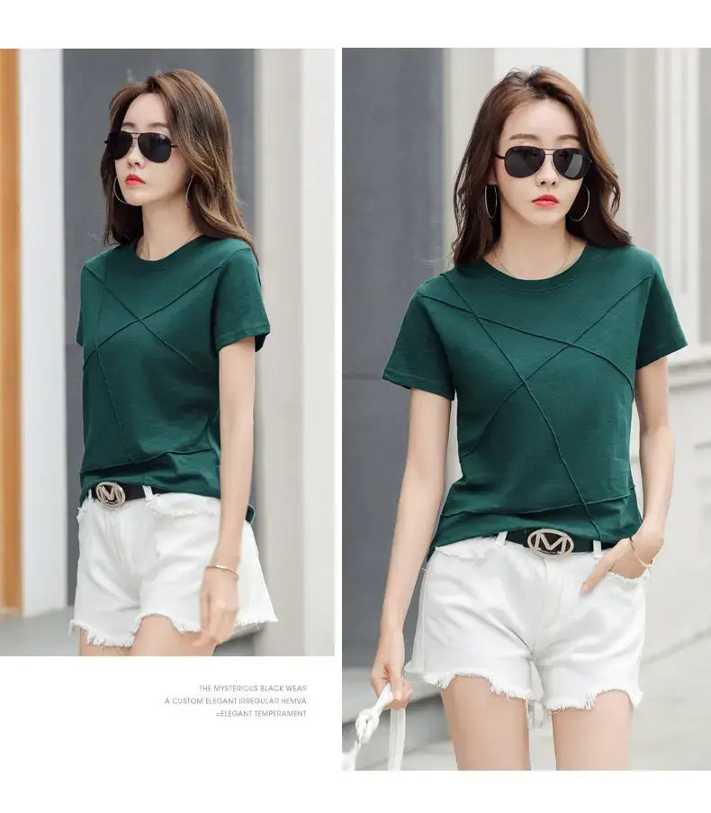 Women Loose Fit Pink Cotton T-Shirt 2025 Summer — feature 13