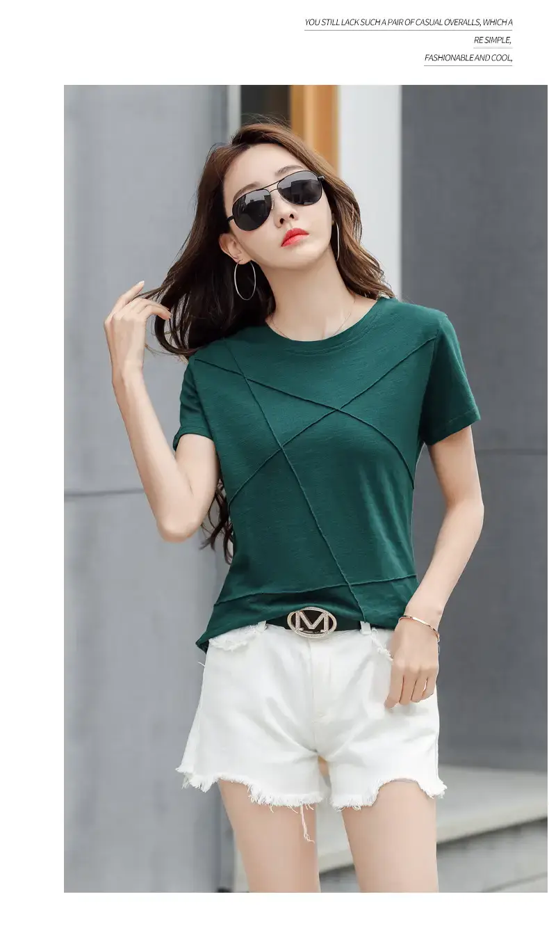 Women Loose Fit Pink Cotton T-Shirt 2025 Summer — feature 14