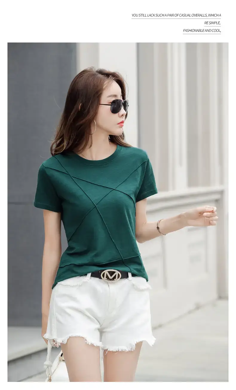 Women Loose Fit Pink Cotton T-Shirt 2025 Summer — feature 15