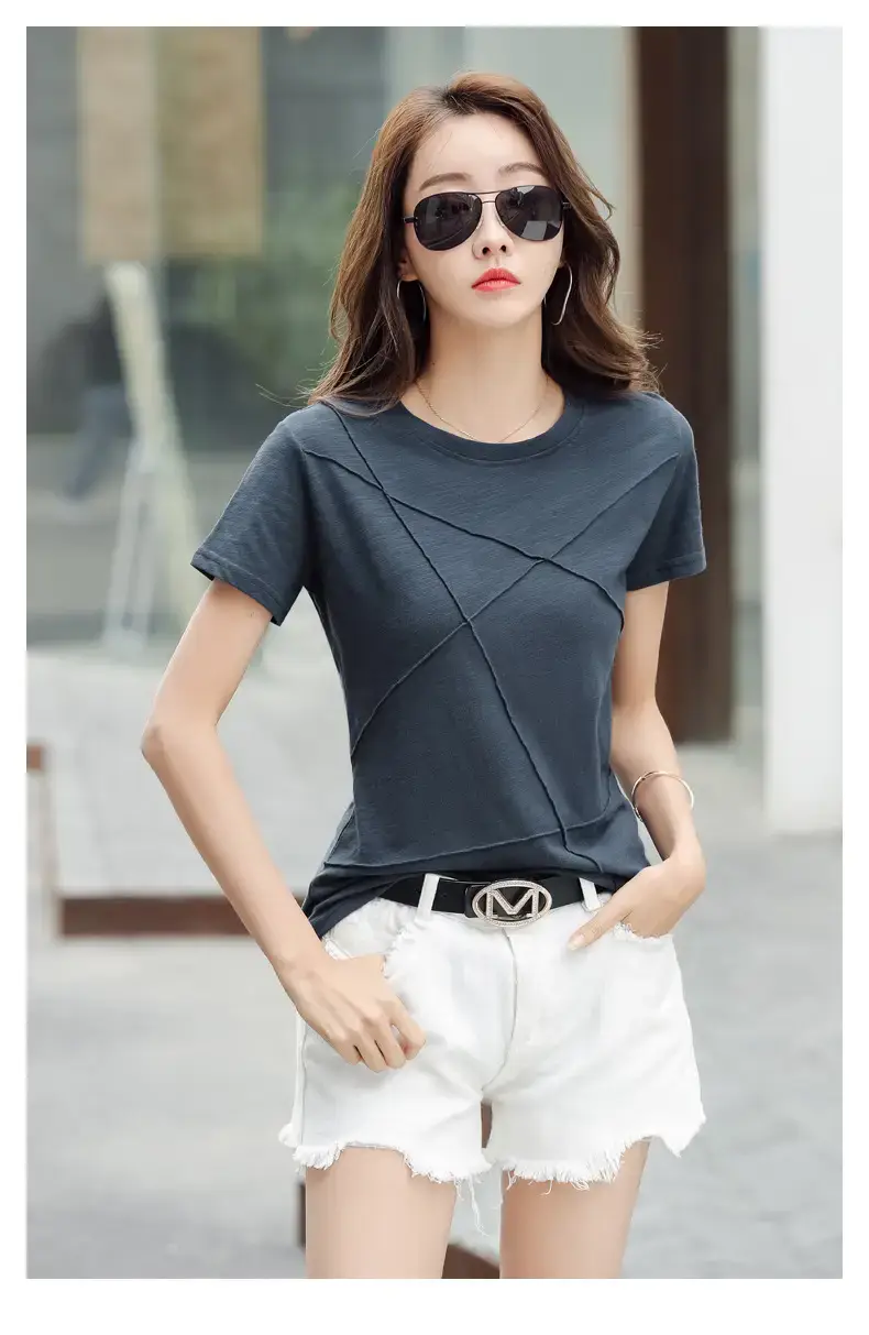 Women Loose Fit Pink Cotton T-Shirt 2025 Summer — feature 16