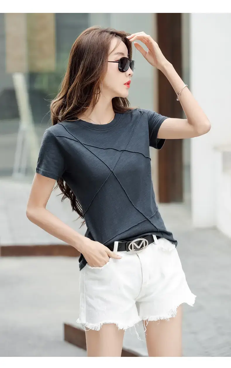 Women Loose Fit Pink Cotton T-Shirt 2025 Summer — feature 17