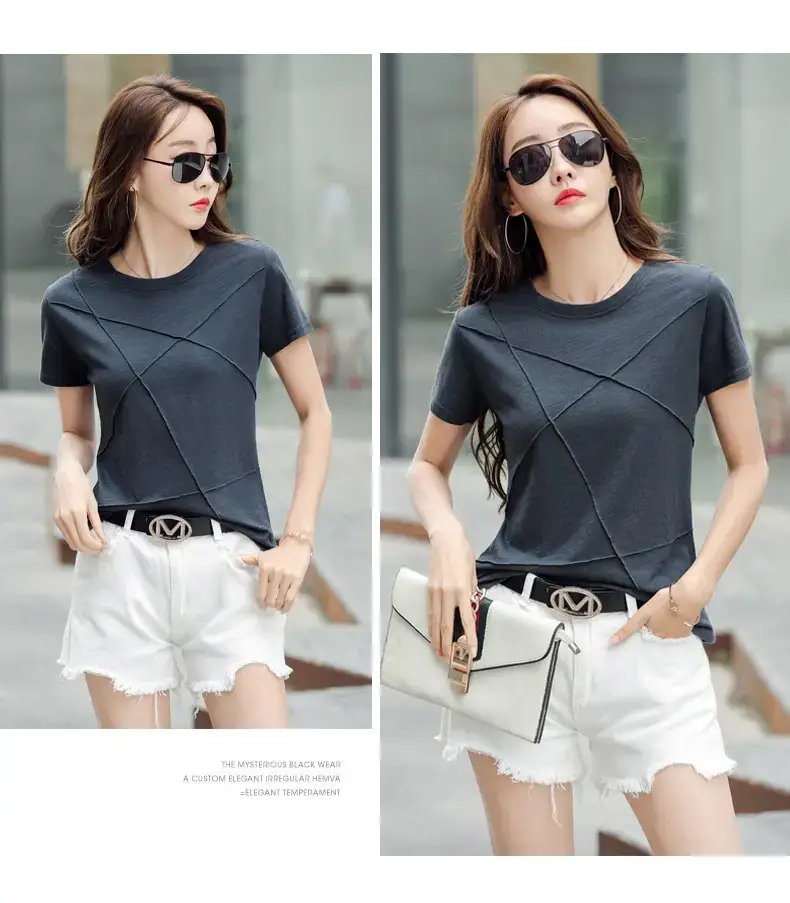 Women Loose Fit Pink Cotton T-Shirt 2025 Summer — feature 18